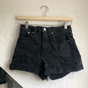 Madewell High Waisted Black Denim Shorts